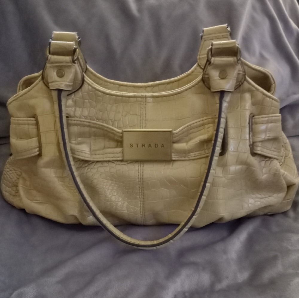Strada Fuax Alligator Yellow/Gold Handbag 👜